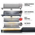 TYMO RING PLUS anti-burn straightening brush with nano titanium & PTC heating.