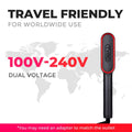 Portable TYMO RING PLUS straightening comb for hair- 100-240V dual voltage for world tour.